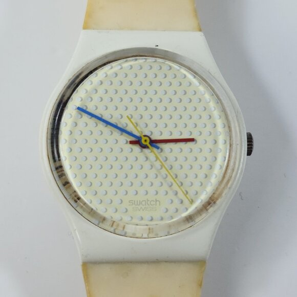 Swatch Accessories - Swatch Watch PING PONG GW105  Vintage 1986 Gents White 34mm Quartz New Battery